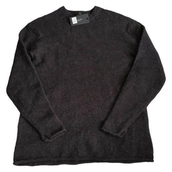 rag & bone Sweaters - New Rag and Bone Elsa Black Cotton Alpaca Crewneck Sweater XS